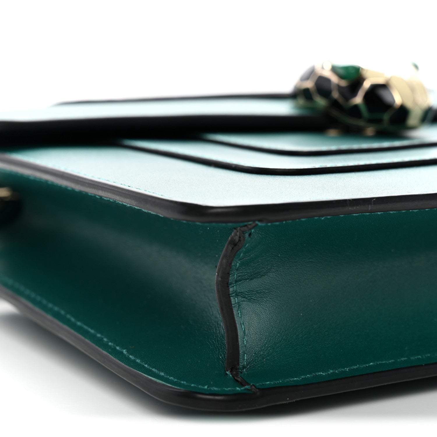 Bulgari Calfskin Small Serpenti Forever Snake Strap Crossbody Bag Emerald Green 9 of 10