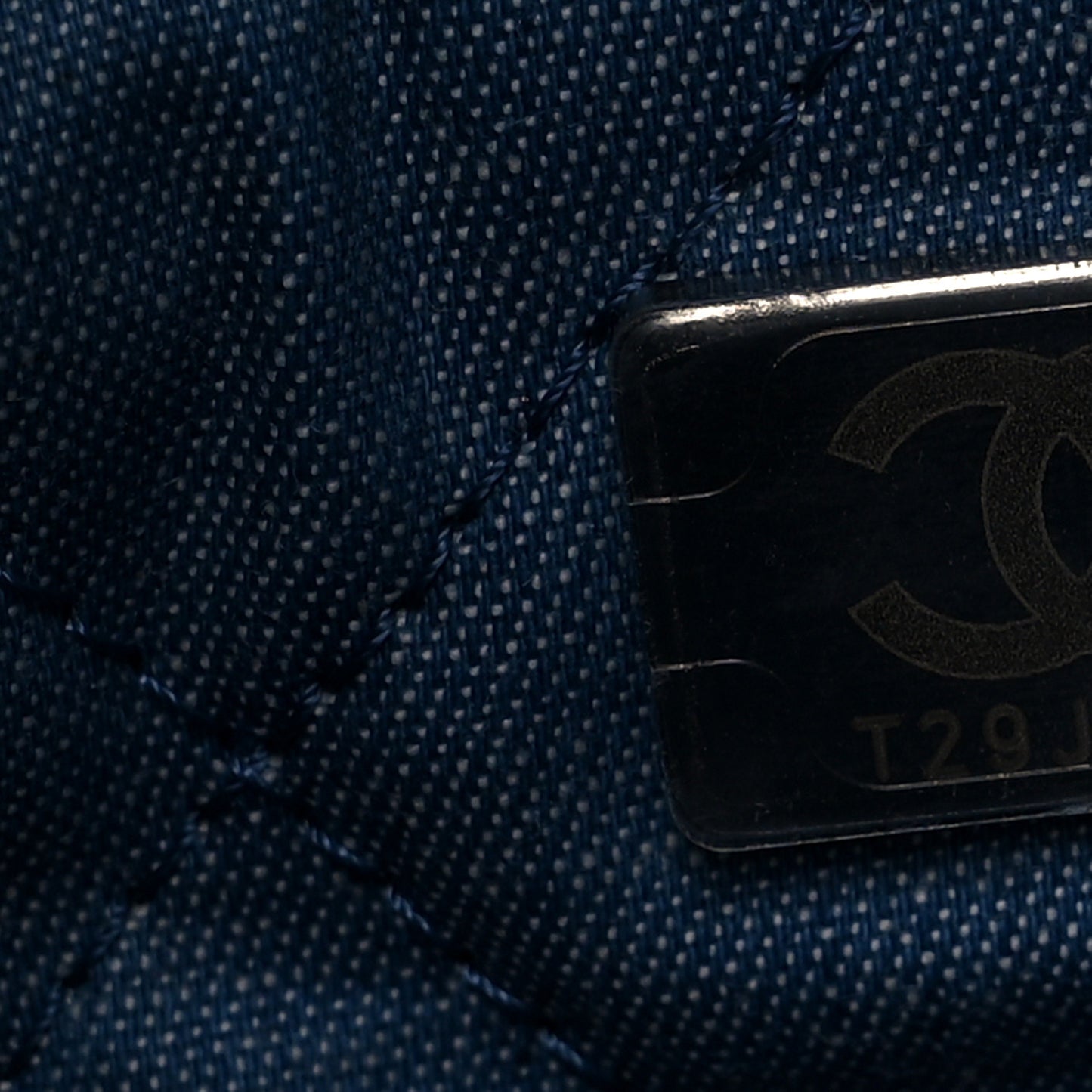 Denim Quilted Chanel 22 Blue