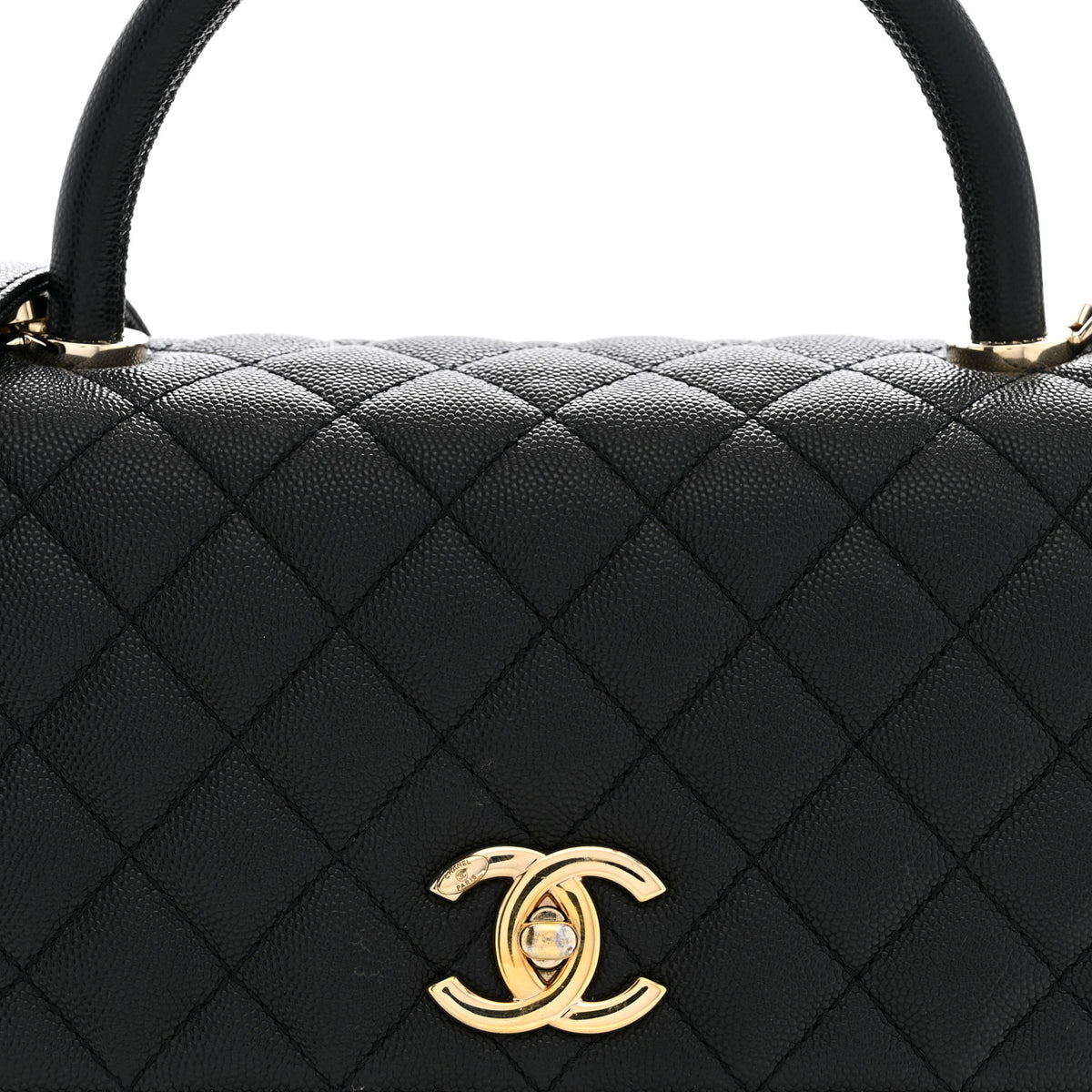 Chanel Caviar Quilted Small Coco Handle Flap Black 8 of 12