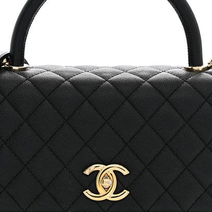Chanel Caviar Quilted Small Coco Handle Flap Black 8 of 12