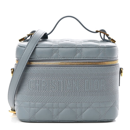 Christian Dior Lambskin Cannage Small Diortravel Vanity Case Cloud Blue 1 of 8