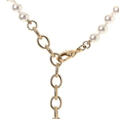 Chanel Pearl Crystal CC Short Necklace Gold 4 of 4