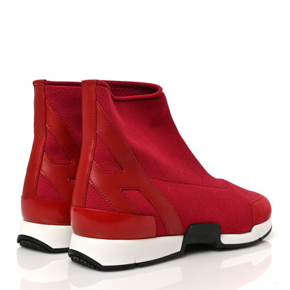 Hermes Mesh Calfskin Suede Soft Sneakers 36.5 Red 4 of 7