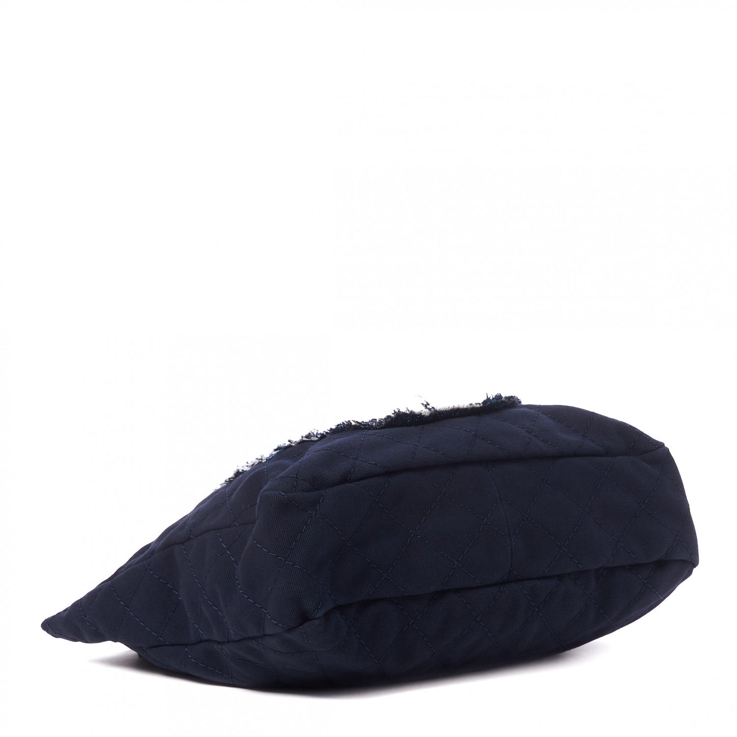 Canvas Quilted La Pausa Large Shopping Tote Navy