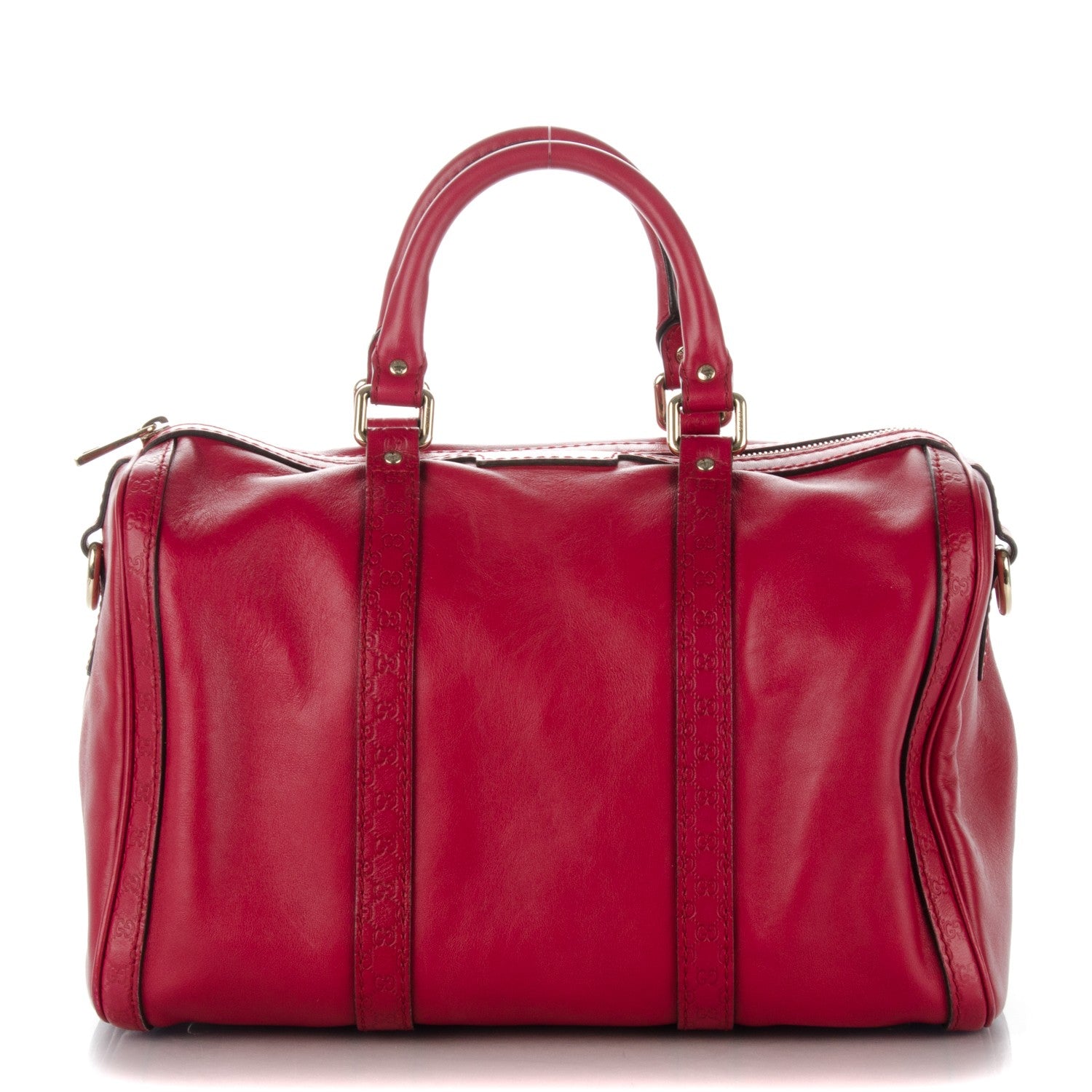 Gucci Calfskin Microguccissima Trim Medium Boston Raspberry Red 1 of 10