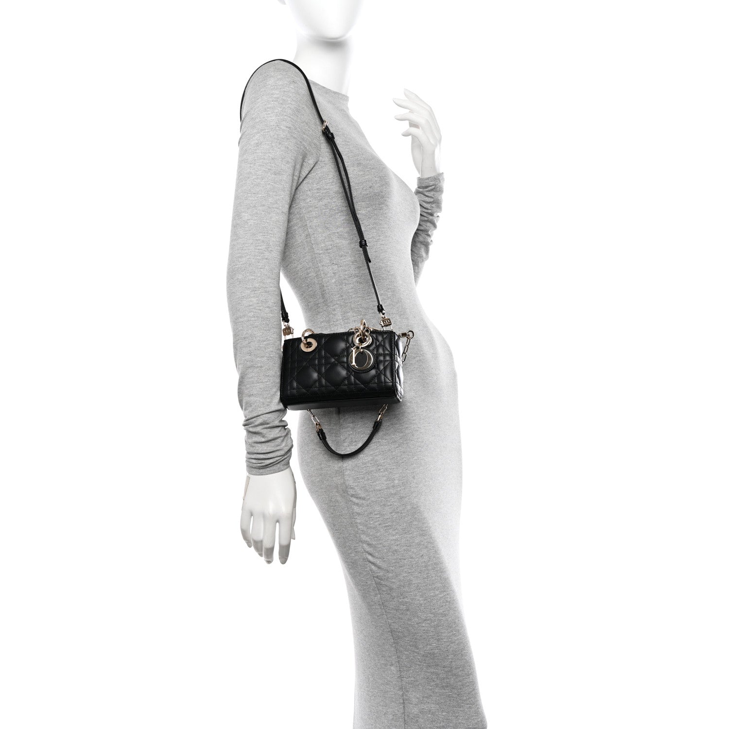 Christian Dior Lambskin Cannage Micro Lady D-Joy Black 2 of 13