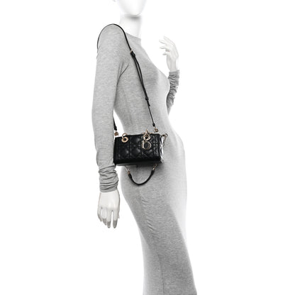 Christian Dior Lambskin Cannage Micro Lady D-Joy Black 2 of 13