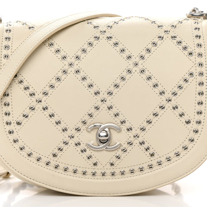 Chanel Calfskin Coco Eyelets Small Flap Bag Ivory 9 of 16