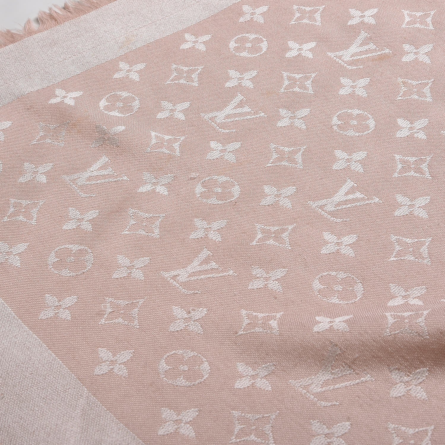 Louis Vuitton Silk Wool Monogram Denim Shawl Pink 7 of 11