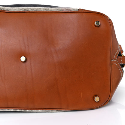 Burberry Canvas Mega Check Traveler Tote Dark Tan 16 of 36