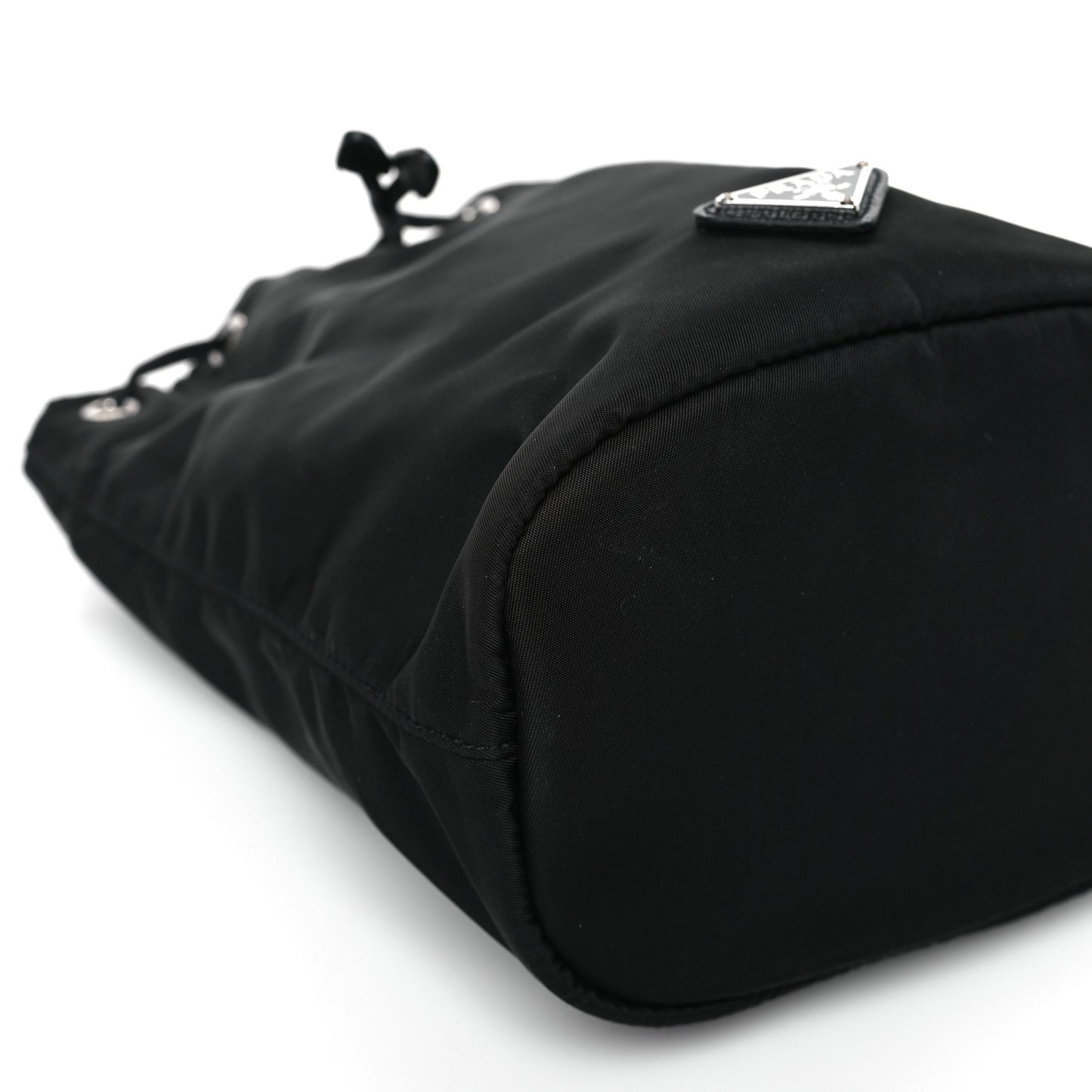 Nylon Vela Drawstring Wristlet Pouch Black
