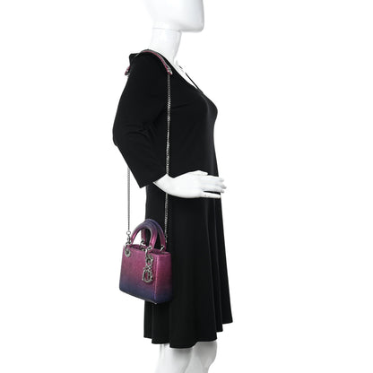 Christian Dior Lizard Gradient Mini Lady Dior Pink Blue 2 of 12
