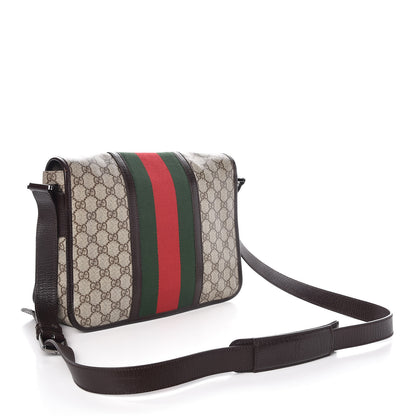 Gucci GG Plus Monogram Web Medium Flap Messenger Beige Dark Brown 3 of 9