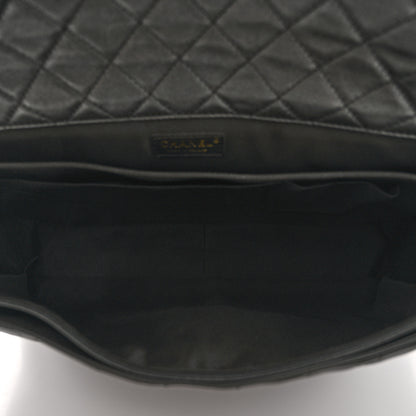 Chanel Calfskin Quilted XXL Travel Flap Bag Black 5 of 10