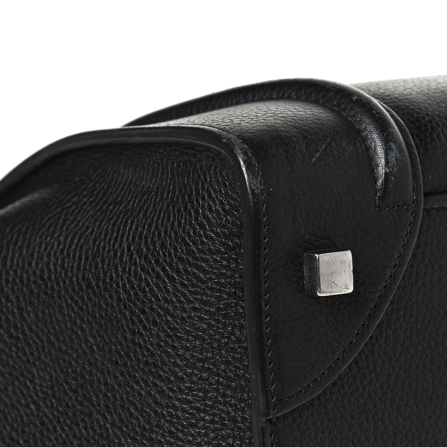 Drummed Calfskin Mini Luggage Black