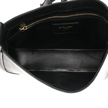 Saint Laurent Calfskin Lizard Embossed LE 5 A 7 Hobo Black 5 of 10