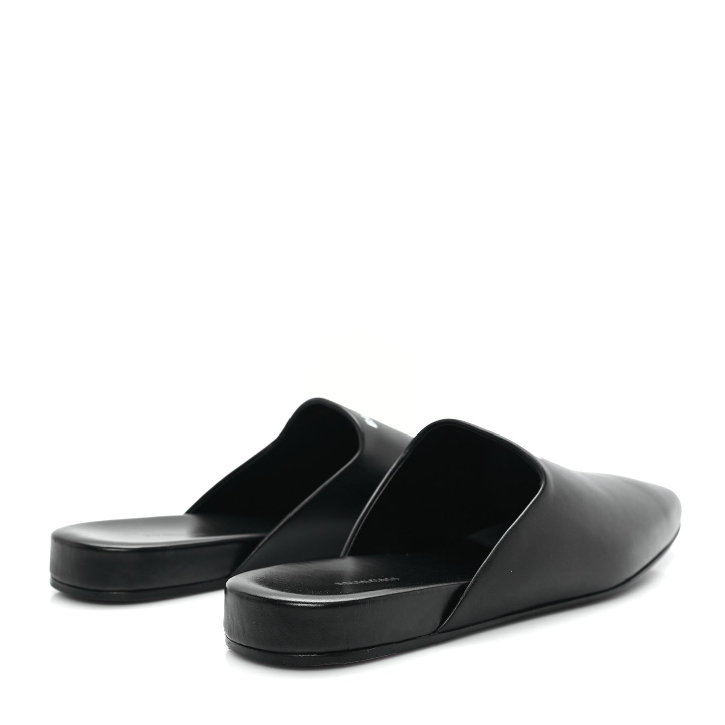 Soft Calfskin Flat Cosy BB Mule Slides 37.5 Black