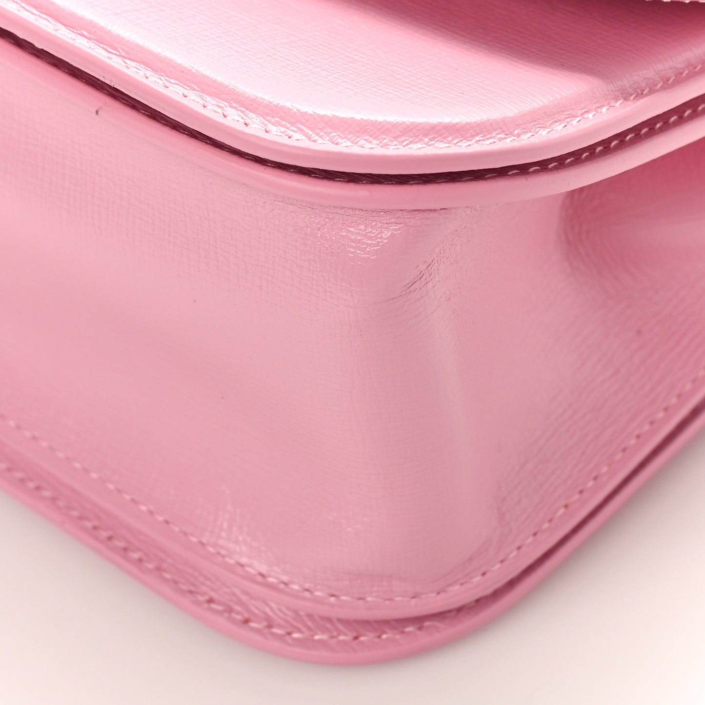 Calfskin Stripe Embossed Small Gossip Bag Candy Pink