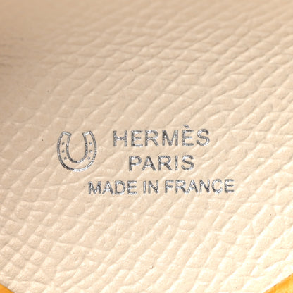 Hermes Epsom Horseshoe Calvi Card Case Jaune Ambre Craie 8 of 11