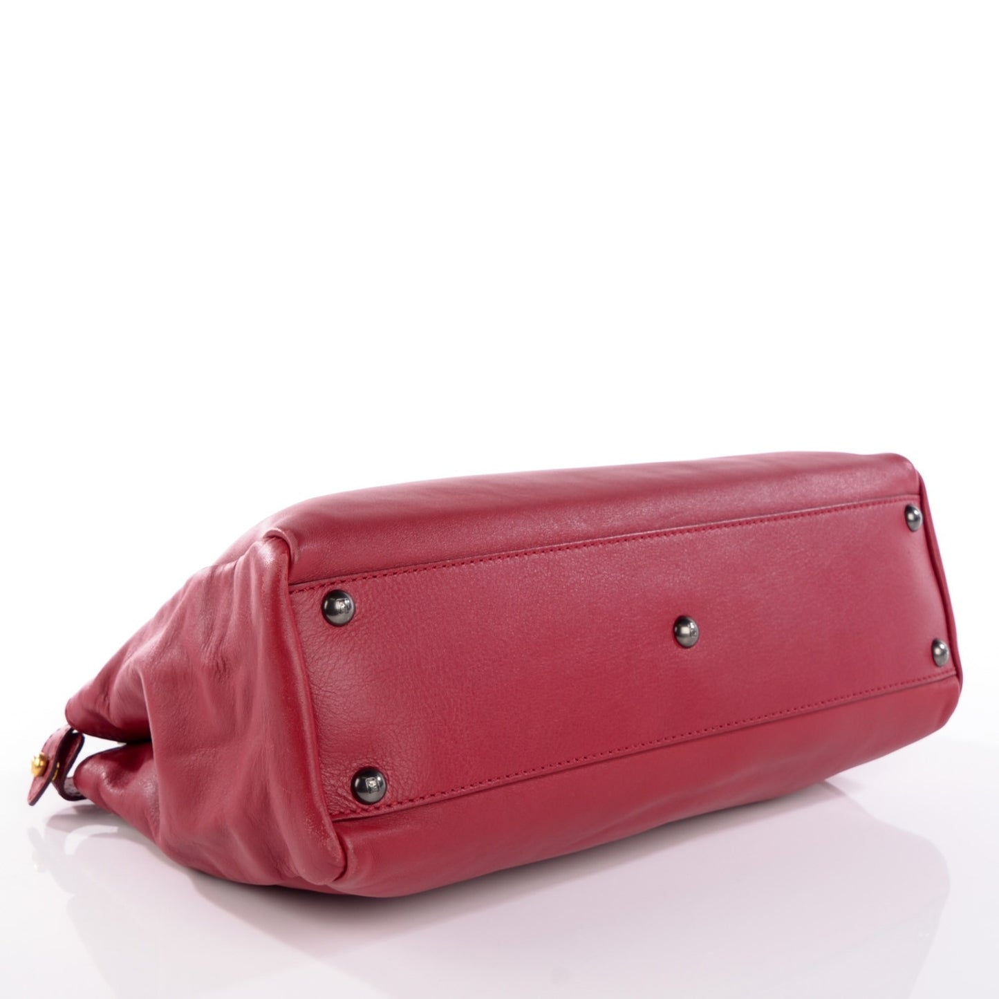 Vitello Suede Medium Peekaboo Iconic Satchel Rubino Peonia