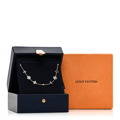 Louis Vuitton 18K Yellow White Rose Gold Diamond Idylle Blossom Station Necklace 5 of 5