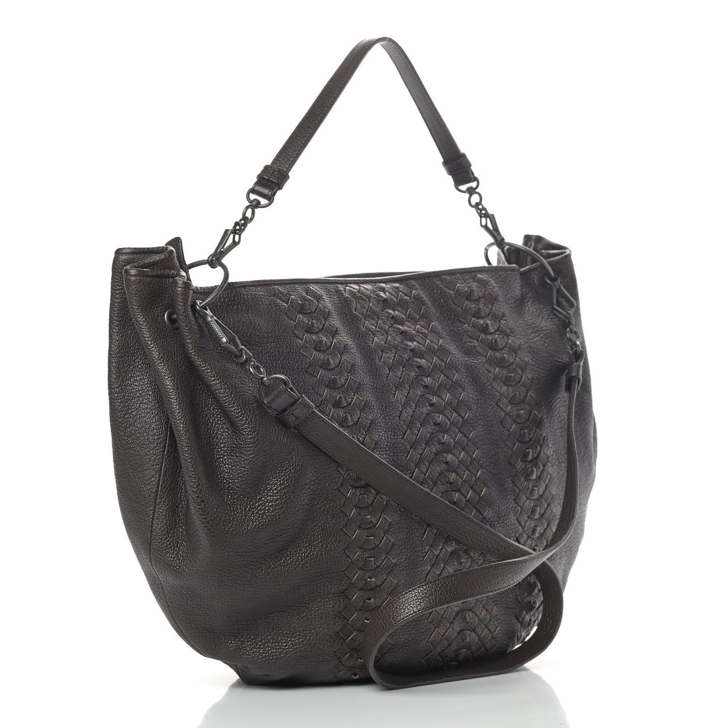 Cervo Deerskin Woven Hobo Ebano