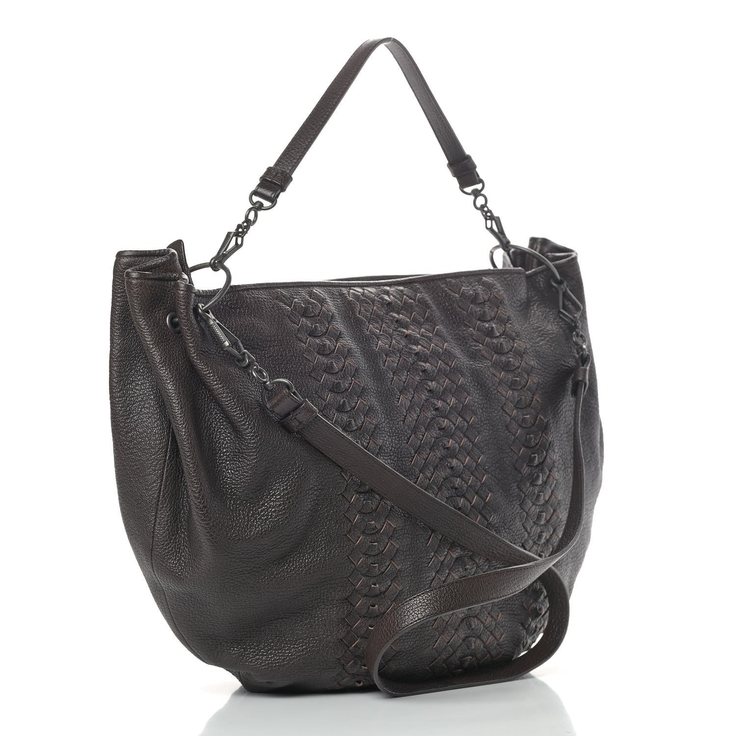 Bottega Veneta Cervo Deerskin Woven Hobo Ebano 3 of 11