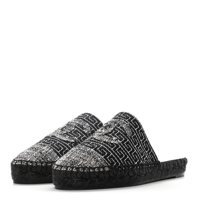 Chanel Tweed CC Slip On Espadrilles 37 Black Silver 3 of 15