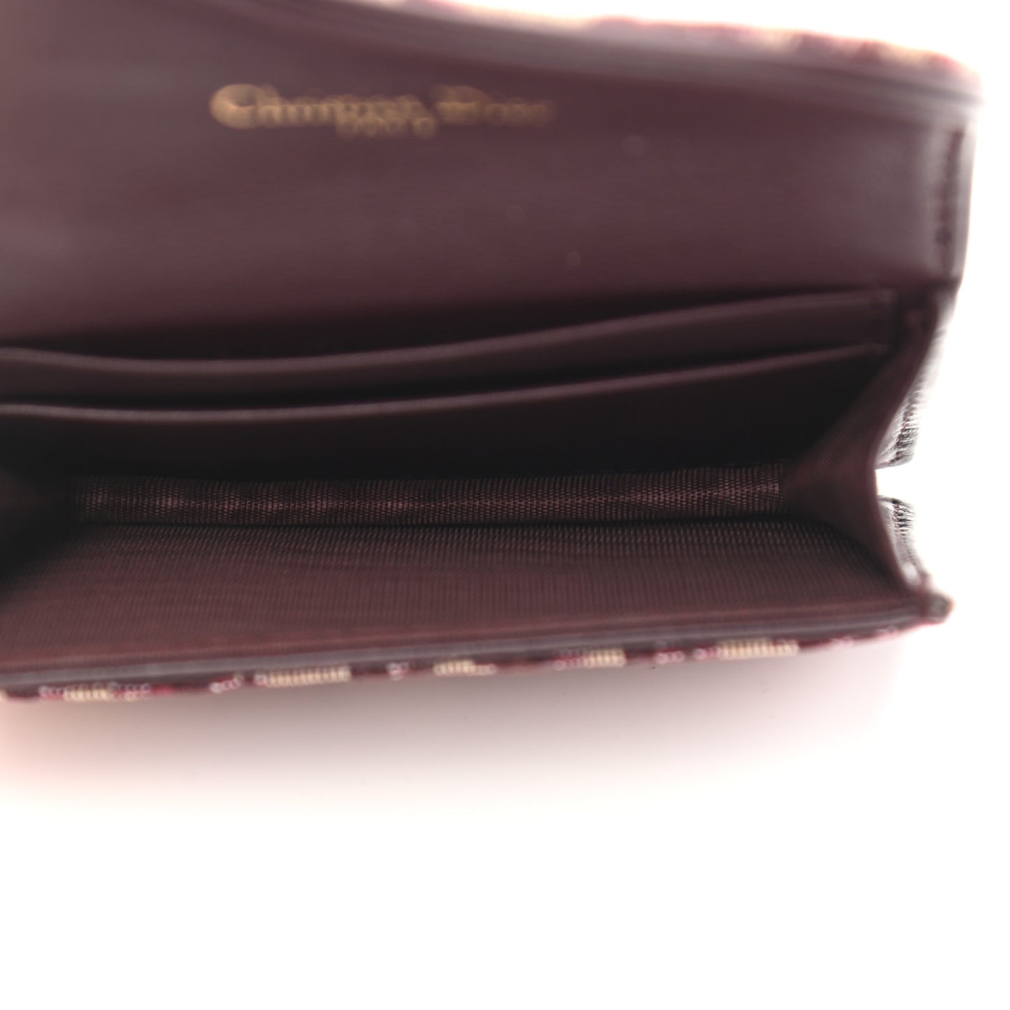 Oblique Saddle Card Holder Bordeaux