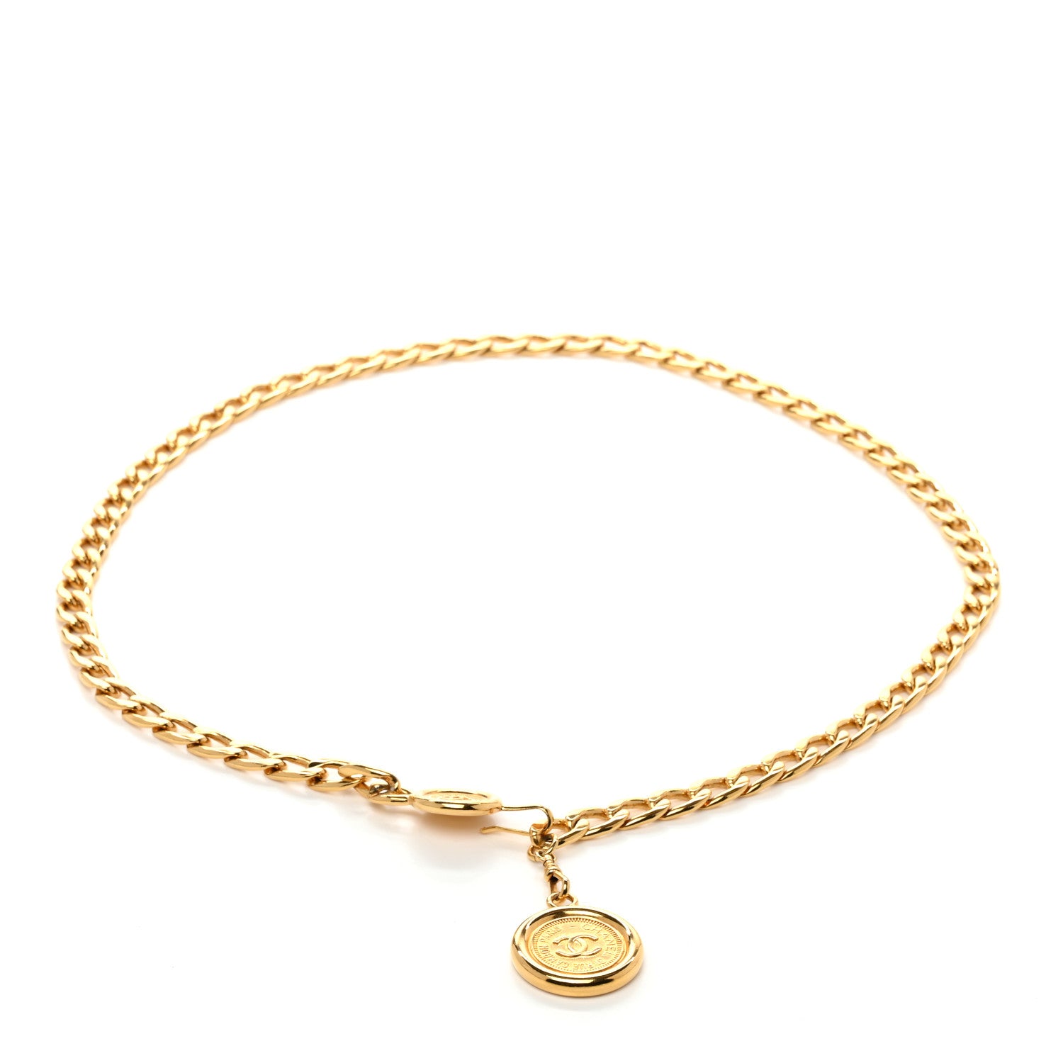 Chanel Metal Chain CC Medallion Belt Gold 1 of 4
