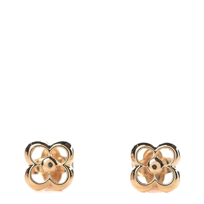 Louis Vuitton Brass Flower Full Stud Earrings Gold 1 of 4