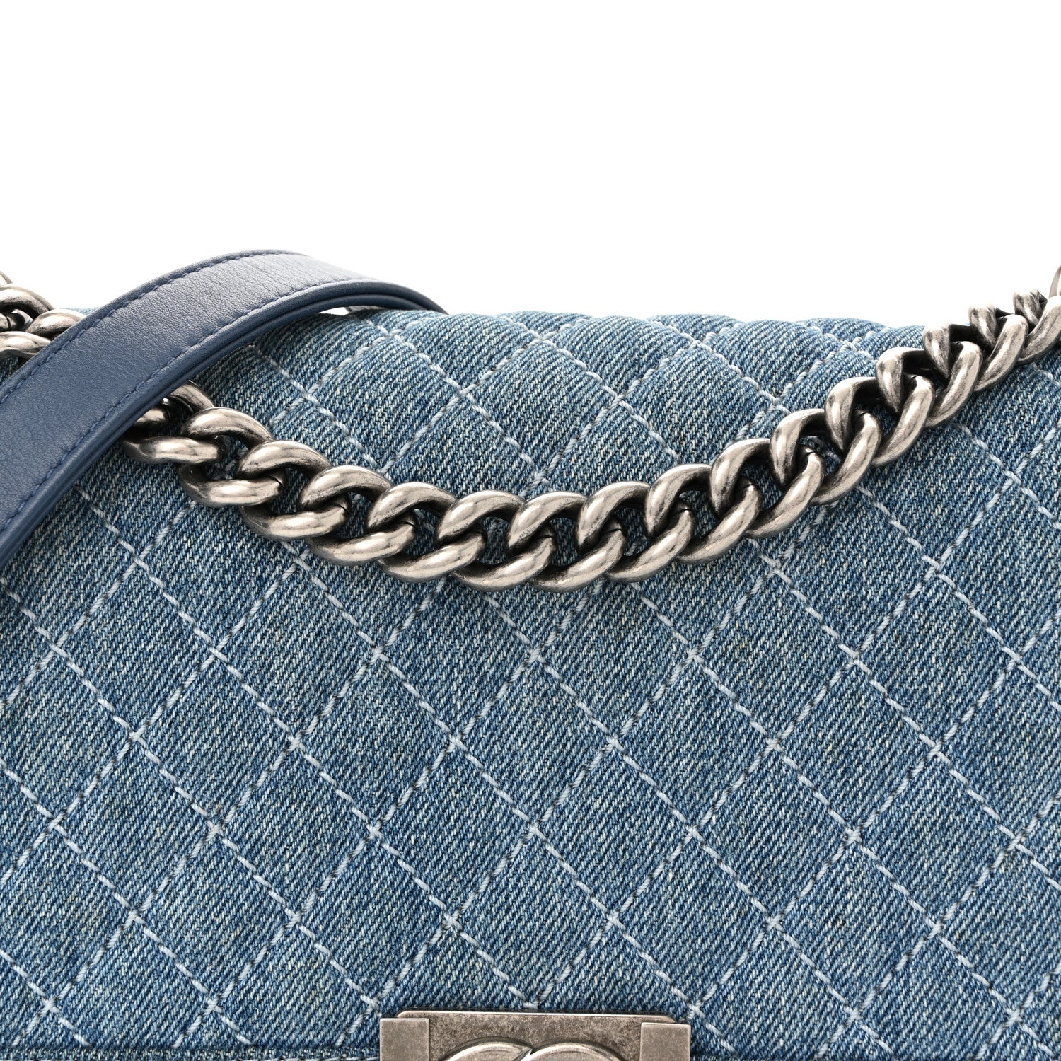 Chanel Denim Quilted Medium Boy Flap Blue 8 of 10