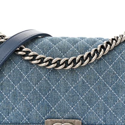 Chanel Denim Quilted Medium Boy Flap Blue 8 of 10