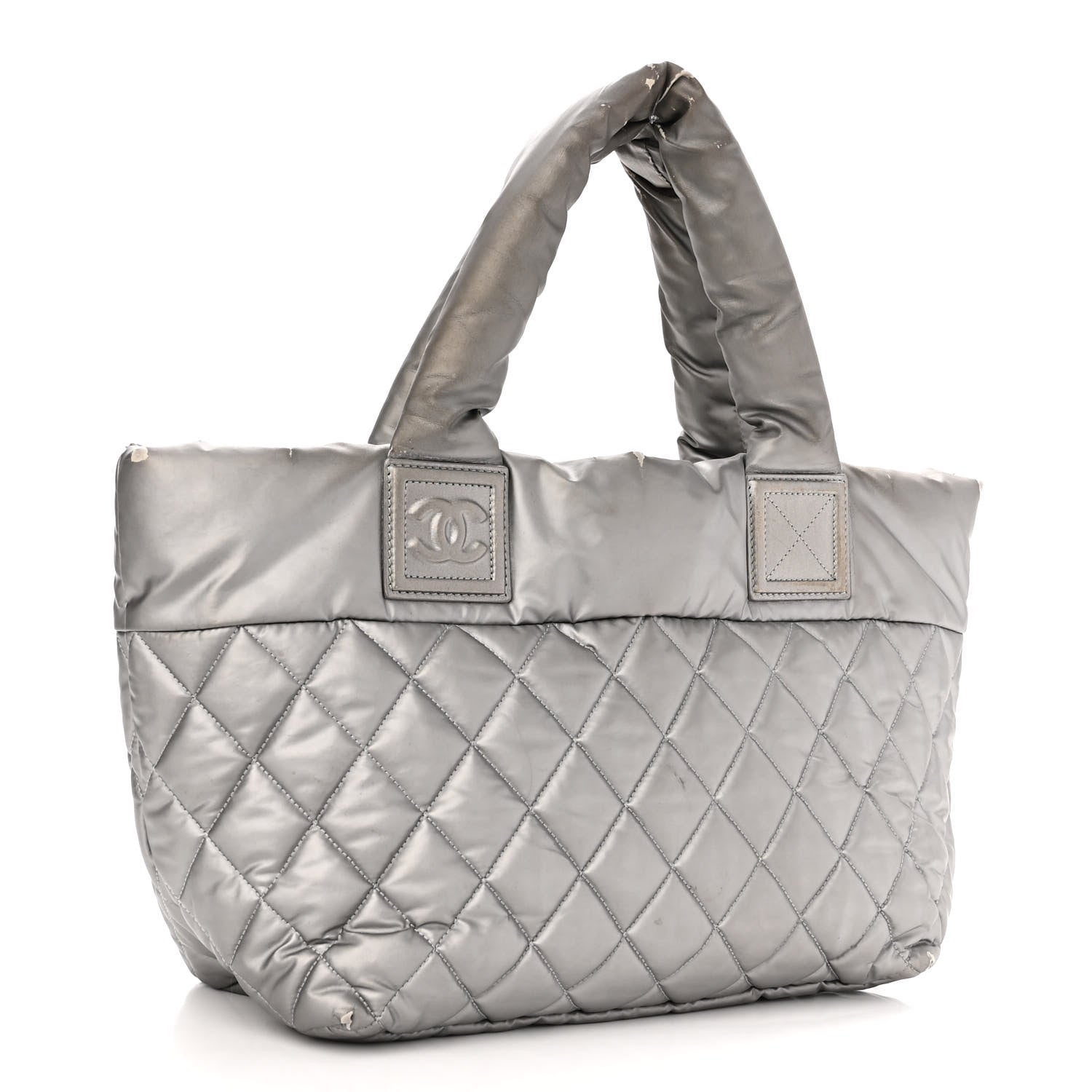 Chanel Nylon Quilted Small Coco Cocoon Tote Silver 3 of 14