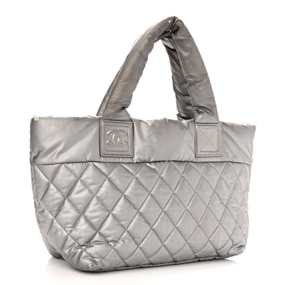 Chanel Nylon Quilted Small Coco Cocoon Tote Silver 3 of 14