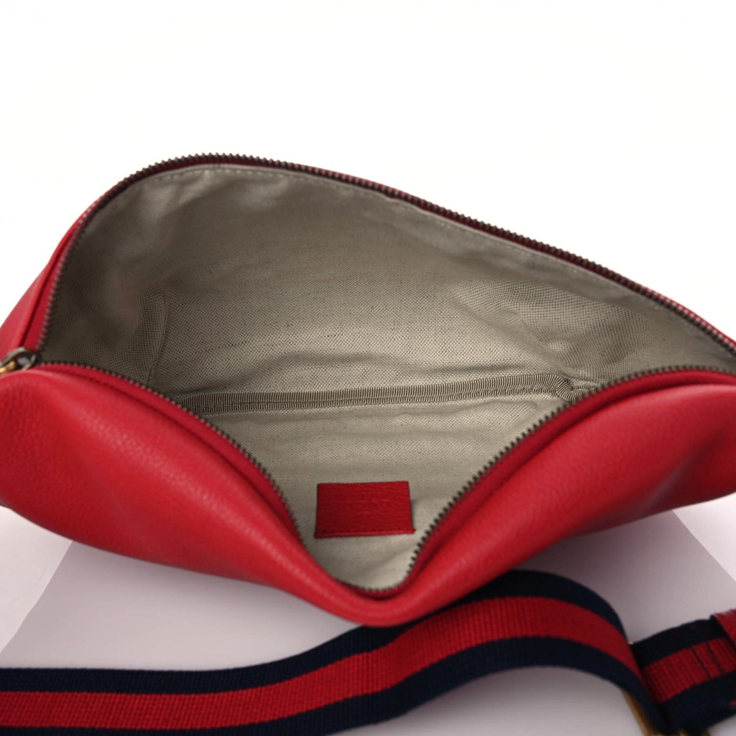 Grained Calfskin Logo Belt Bag Hibiscus Red