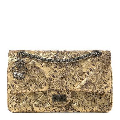 Chanel Buffalo Hand Painted Lace 2.55 Reissue 225 Flap Gold 1 of 11