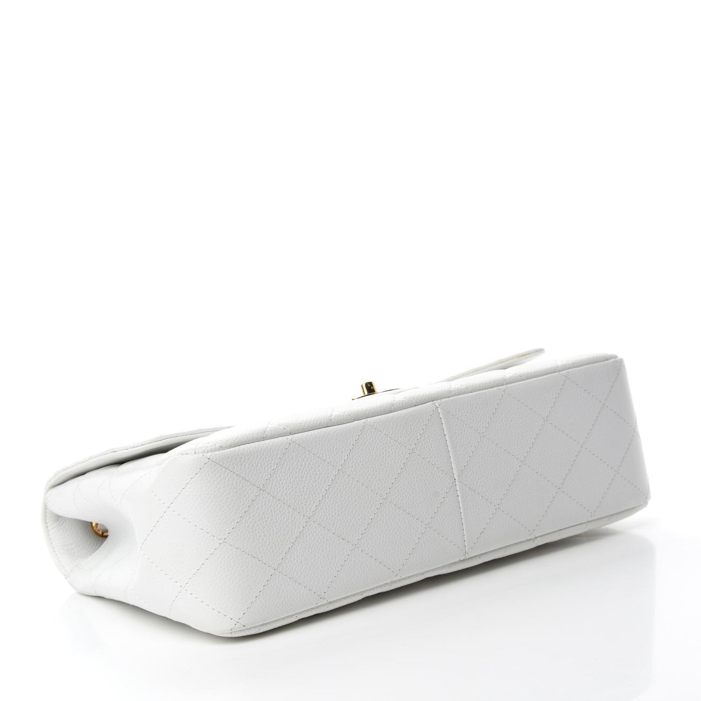 Caviar Quilted Jumbo Single Flap White