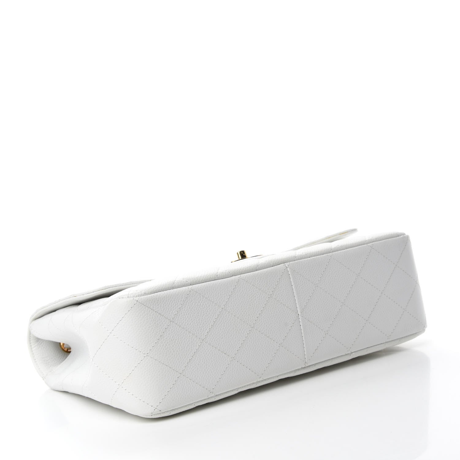 Chanel Caviar Quilted Jumbo Single Flap White 4 of 11