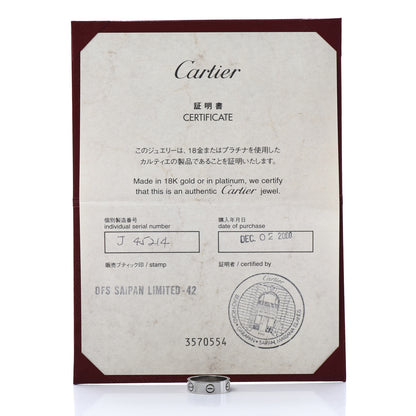 Cartier 18K White Gold 5.5mm LOVE Ring 51 5.75 6 of 6