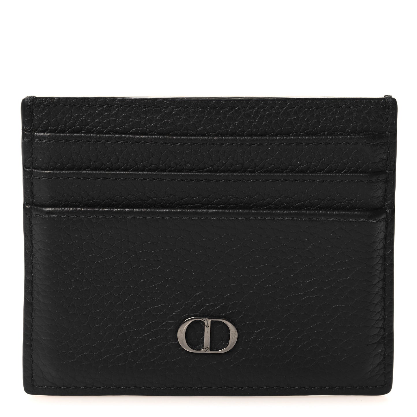 HOMME Grained Calfskin CD Icon Card Holder Black