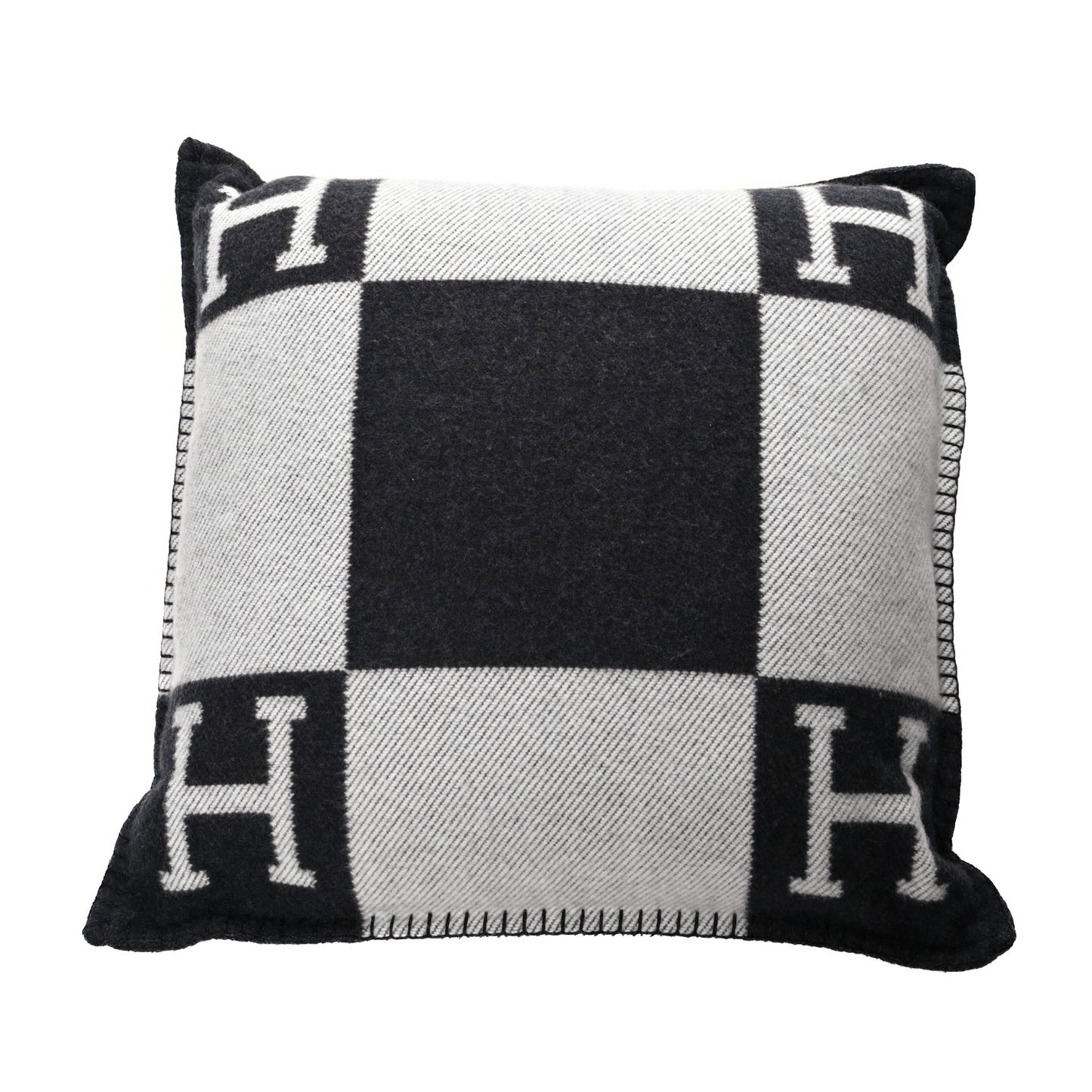 Wool Cashmere Avalon Pillow PM Ecru Gris Fonce