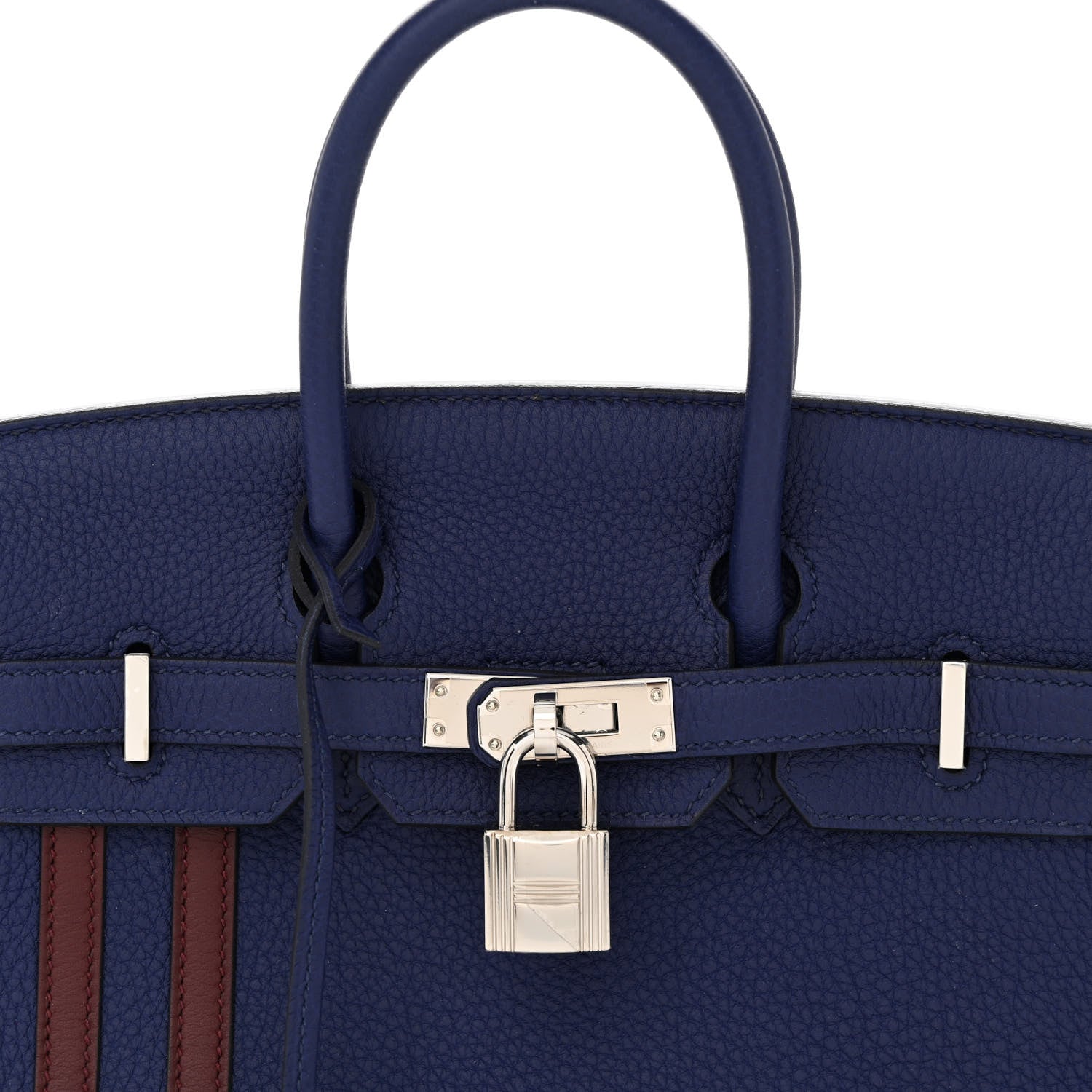 Hermes Togo Swift Officier Birkin 25 Bleu Encre Bordeaux 8 of 10