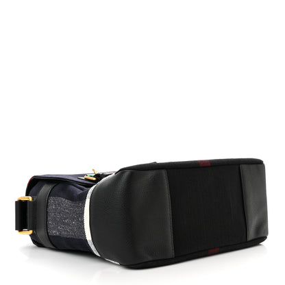 Burberry Canvas Mega Check Large Baildon Messenger Bag Navy 4 of 10