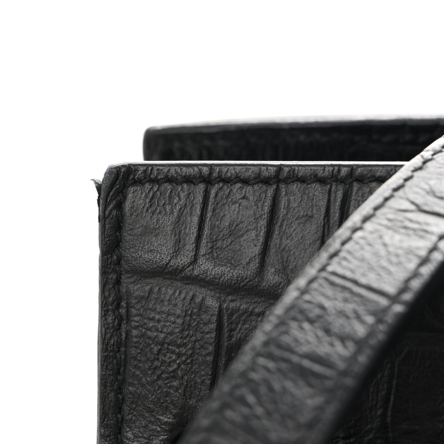 Saint Laurent Calfskin Crocodile Embossed Small Sac de Jour Black 13 of 14