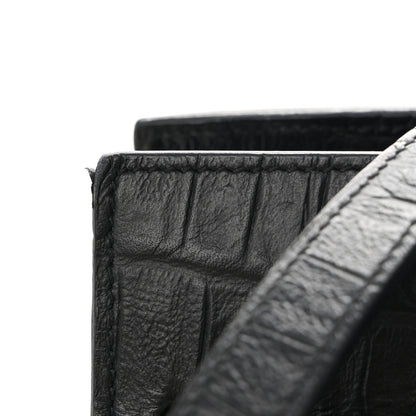 Saint Laurent Calfskin Crocodile Embossed Small Sac de Jour Black 13 of 14