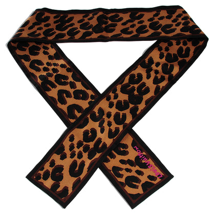 Louis Vuitton Silk Leopard Bandeau Scarf Marron 1 of 5