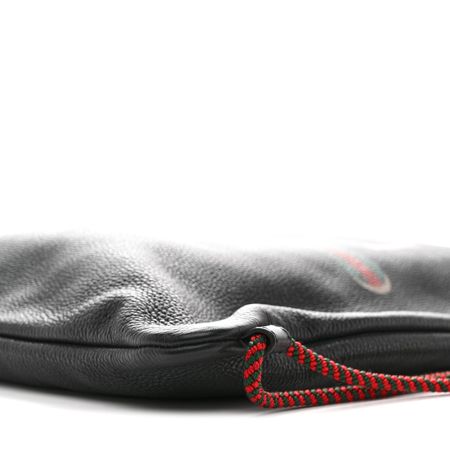 Calfskin Logo Drawstring Backpack Black