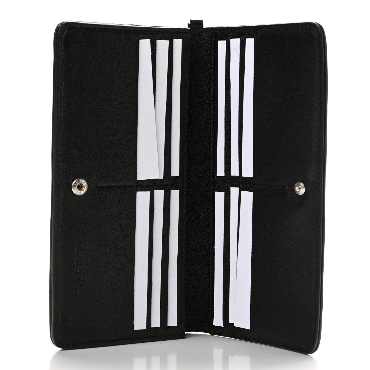 Christian Dior Lambskin Cannage Rendezvous Wallet Black 5 of 7