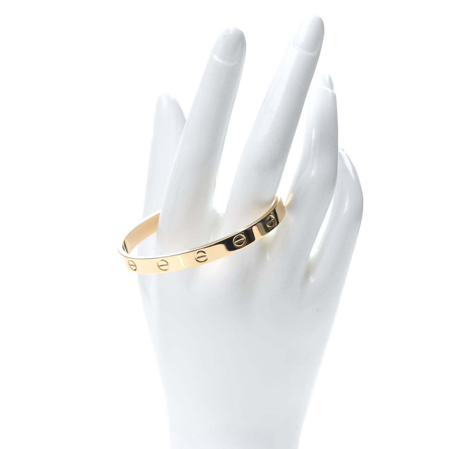 18K Yellow Gold LOVE Cuff Bracelet 17
